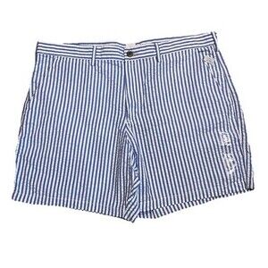 GAP Men’s 38 Seersucker Shorts Blue White Stripe Cotton Preppy‎ Casual Summer